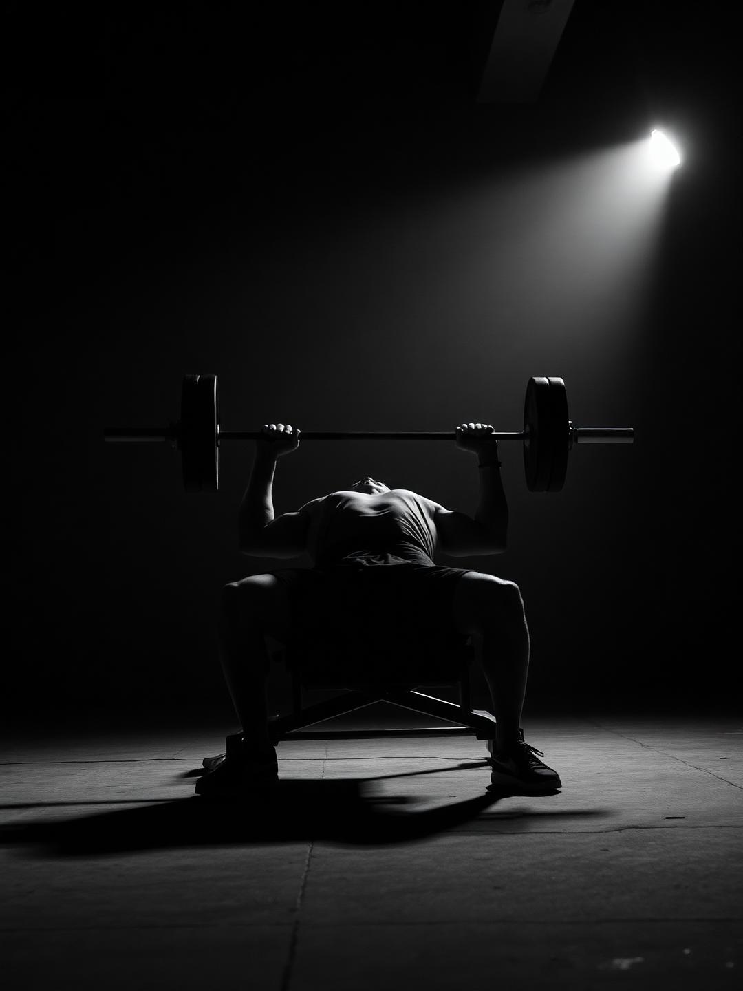 Athlete performing a barbell bench press