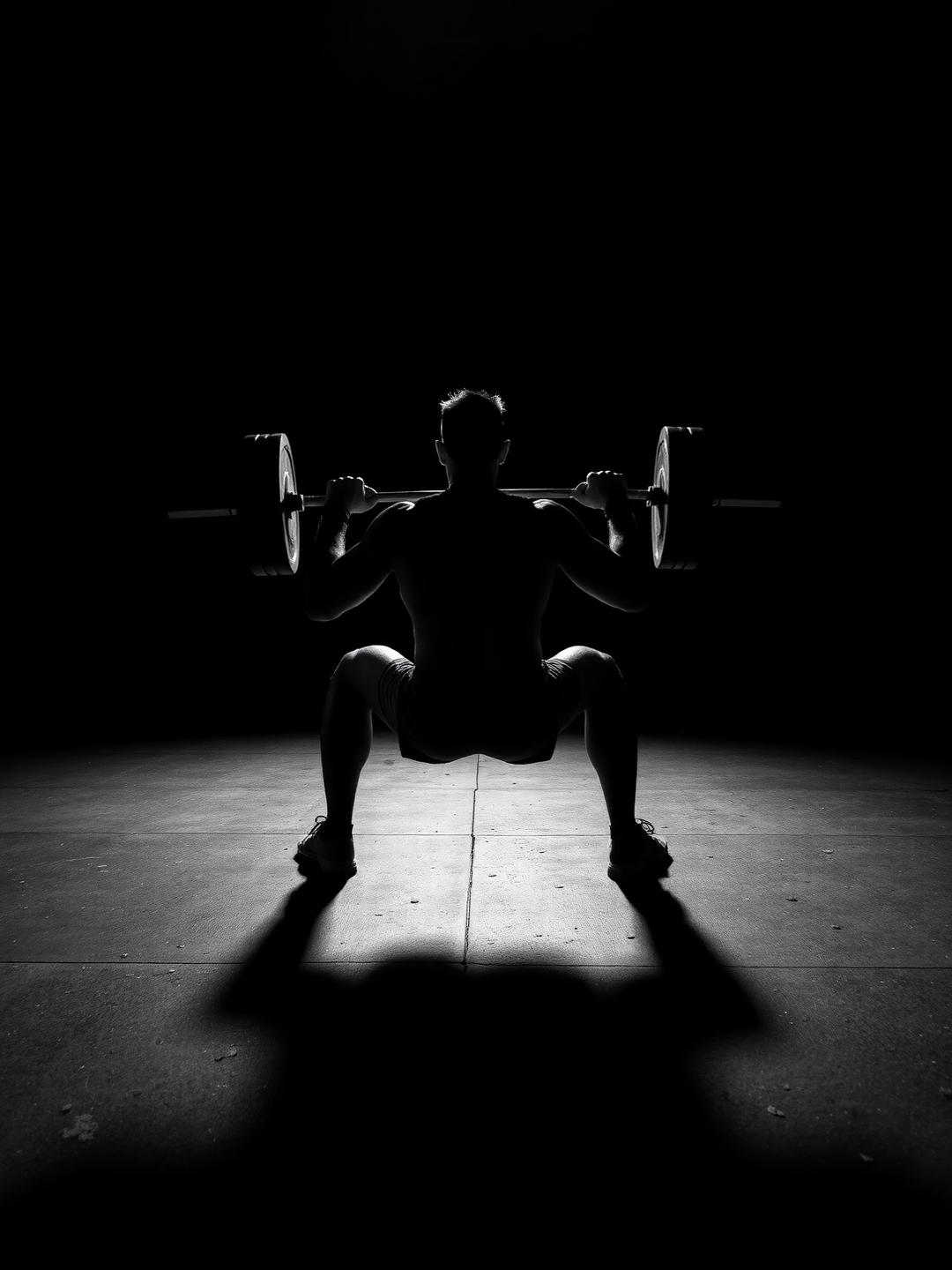 Athlete performing a barbell back squat